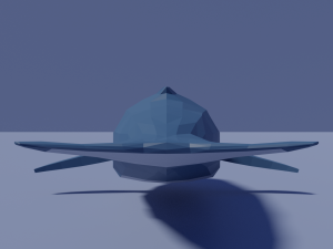 cartoon blue whale Modelo 3D
