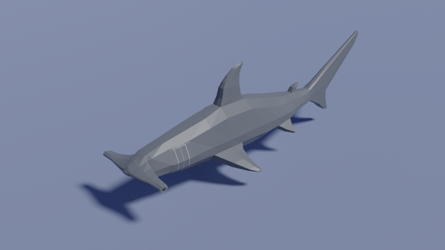 cartoon hammerhead shark 3D Модель .c4d .max .obj .3ds .fbx .stl .blend 