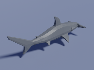 cartoon hammerhead shark 3D Модель