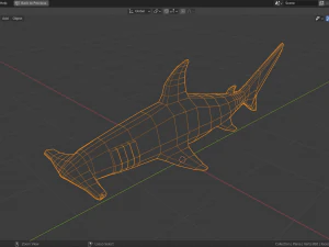 cartoon hammerhead shark 3D Model
