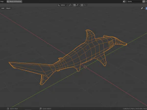 cartoon hammerhead shark 3D Model