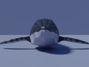 cartoon humpback whale 3D Model