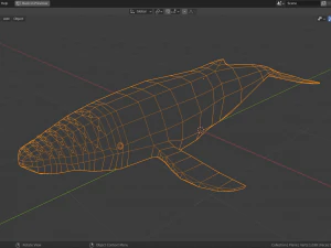 cartoon humpback whale 3D Model
