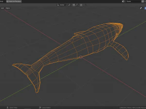 cartoon humpback whale 3D Model