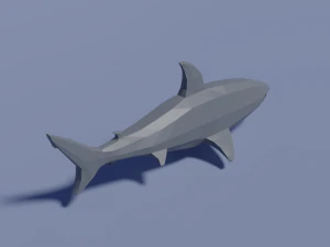 만화 상어 3D 모델