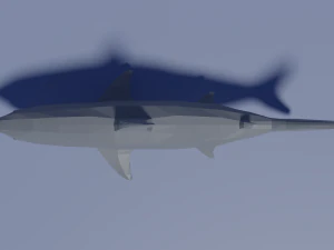 만화 상어 3D 모델