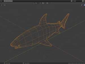만화 상어 3D 모델