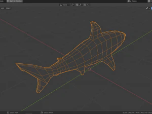 만화 상어 3D 모델