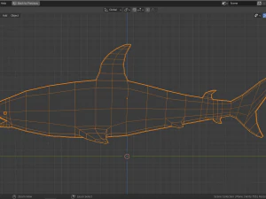 만화 상어 3D 모델