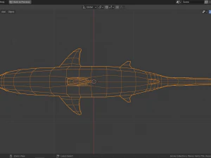 만화 상어 3D 모델