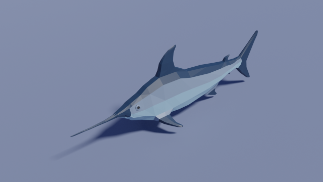 cartoon swordfish Model 3D .c4d .max .obj .3ds .fbx .stl .blend 