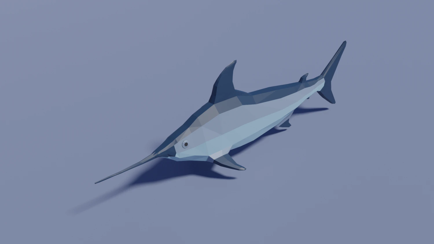 cartoon swordfish 3D Model .c4d .max .obj .3ds .fbx .stl .blend 