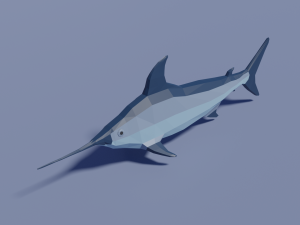 cartoon swordfish 3D Model