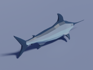 cartoon swordfish Model 3D