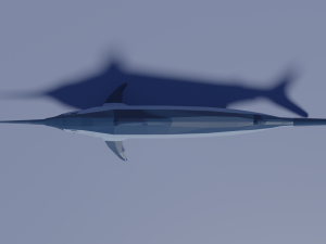 cartoon swordfish Model 3D