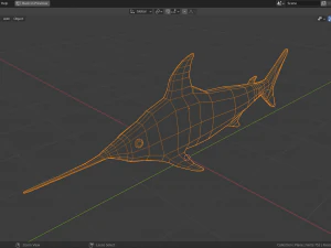 cartoon swordfish 3D Model