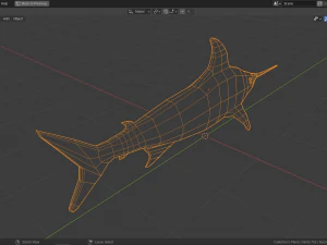 cartoon swordfish 3D Model