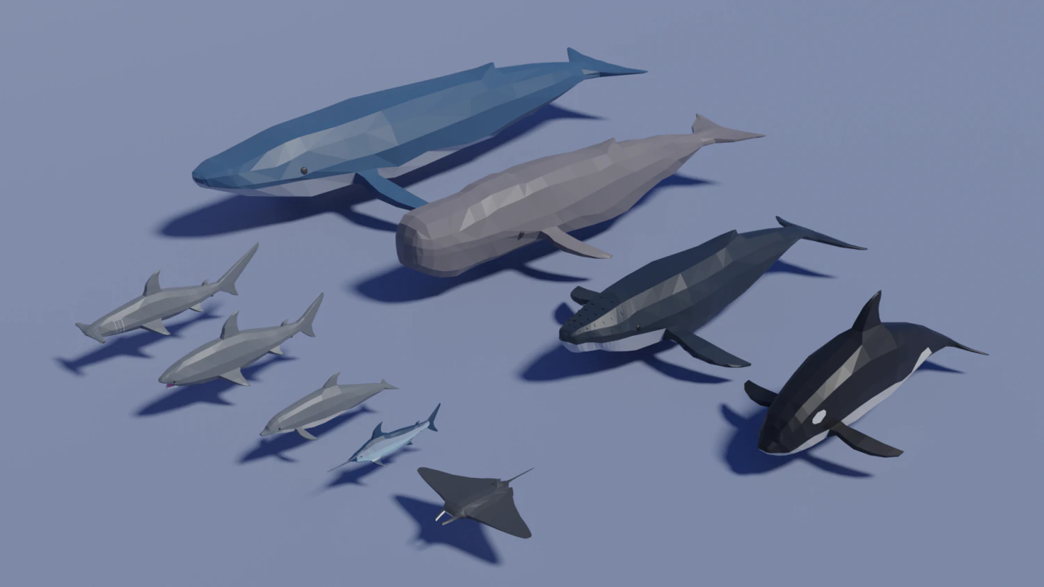 sea animals pack 3D Model .c4d .max .obj .3ds .fbx .stl .blend 