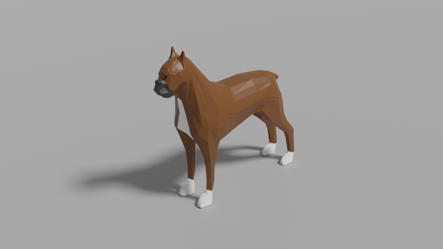 cartoon boxer dog Modelo 3D .c4d .max .obj .3ds .fbx .stl .blend 
