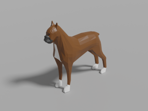 cartoon boxer dog 3D Model