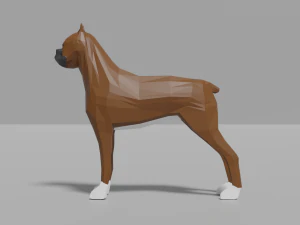 cartoon boxer dog 3D Model