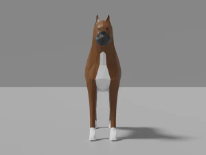 cartoon boxer dog 3D Model