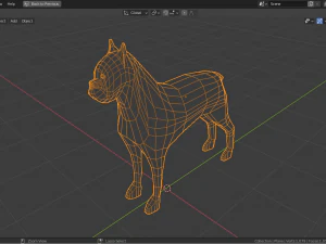 cartoon boxer dog 3D Model