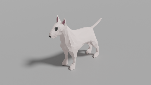 cartoon bull terrier 3D Model .c4d .max .obj .3ds .fbx .stl .blend 