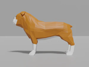 cartoon bulldog 3D Model