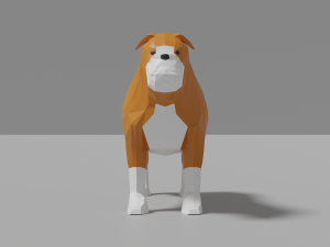 cartoon bulldog 3D मॉडल