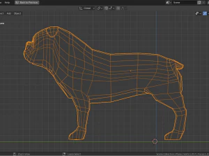 cartoon bulldog 3D Model