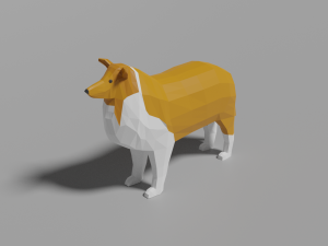 cartoon collie 3D Model