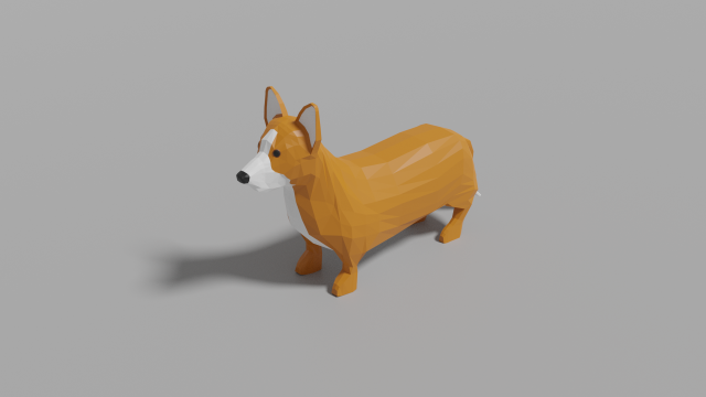 cartoon corgi 3D Model .c4d .max .obj .3ds .fbx .stl .blend 