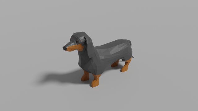 cartoon dachshund 3D Model .c4d .max .obj .3ds .fbx .stl .blend 