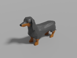 cartoon dachshund 3D Model