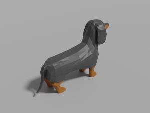 cartoon dachshund 3D Model