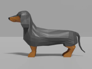 cartoon dachshund 3D Model