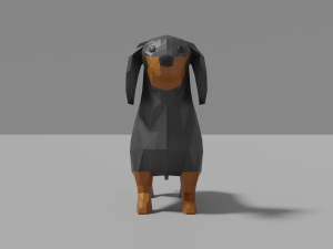 cartoon dachshund 3D Model