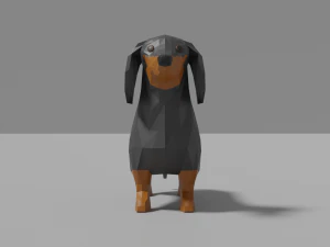cartoon dachshund 3D Model