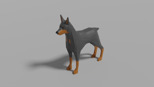 cartoon doberman 3Dモデル .c4d .max .obj .3ds .fbx .stl .blend 