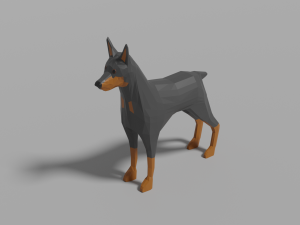 cartoon doberman 3D Model