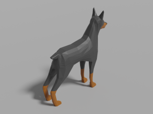 cartoon doberman 3Dモデル