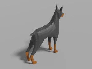 cartoon doberman 3D Model