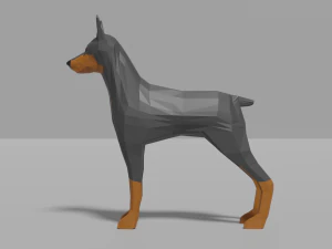 cartoon doberman 3D Model