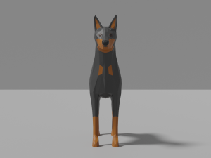 cartoon doberman 3Dモデル