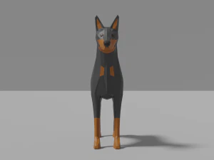 cartoon doberman 3D Model