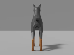 cartoon doberman 3D Model