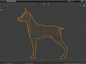 cartoon doberman 3D Model