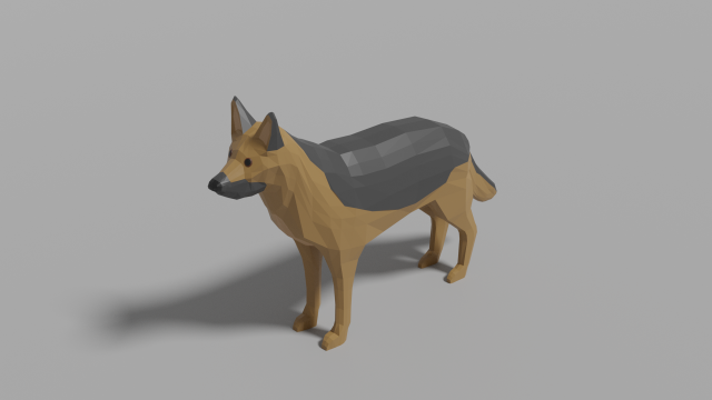 cartoon german shepherd 3D 模型 .c4d .max .obj .3ds .fbx .stl .blend 