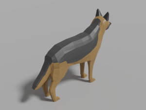cartoon german shepherd 3D 模型